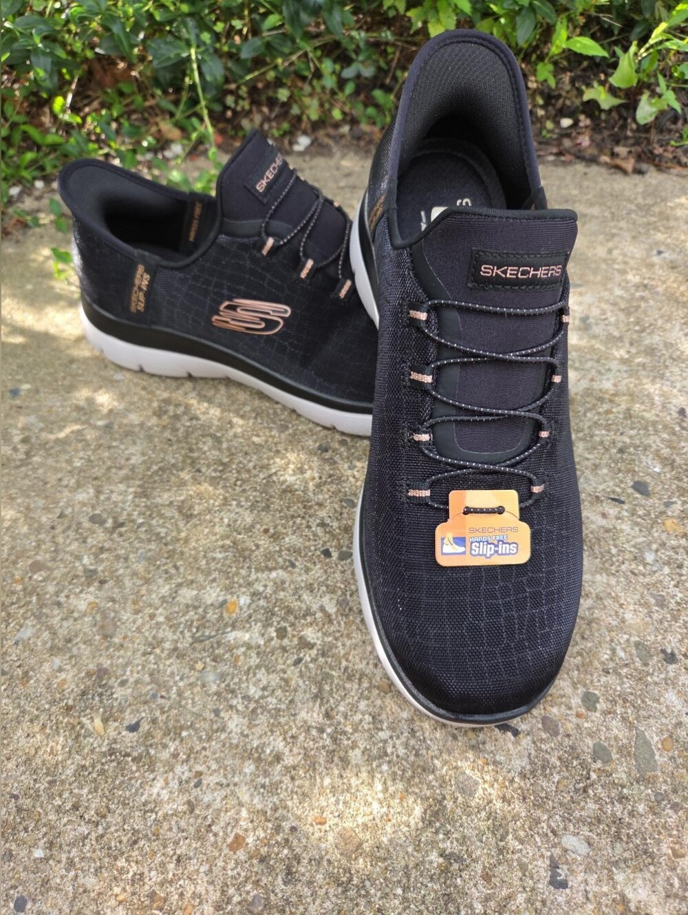 Skechers Slip-ins Summits Women’s 8 Wide Black Rose Gold NWT